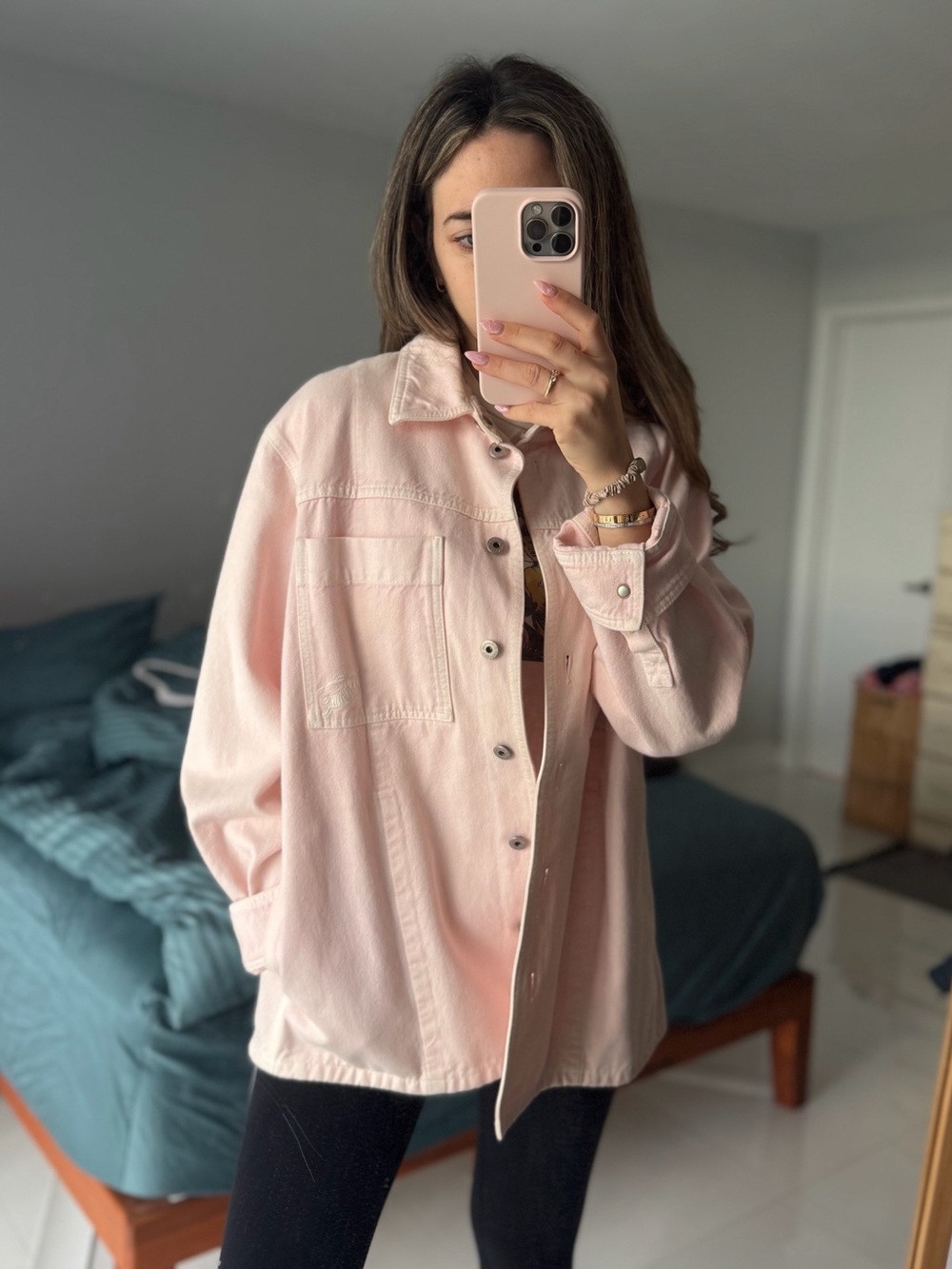Burberry Light Pink denim Jacket Trucker denim collection overlay
